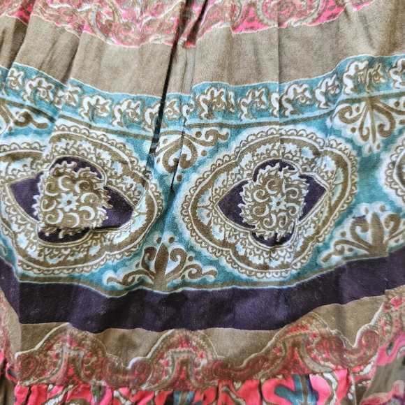 Angie Size L Boho Mini Halter Dress (OR Skirt!) Multicolor Made in India Sequin - Picture 6 of 7